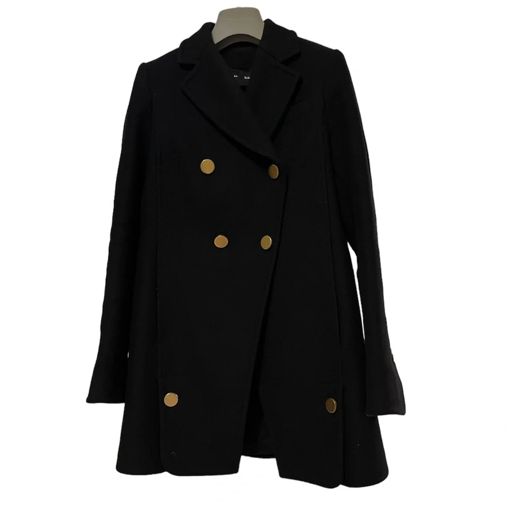 PROENZA SCHOULER wool and cashmere asymmetric pea coat. - Picture 3 of 6